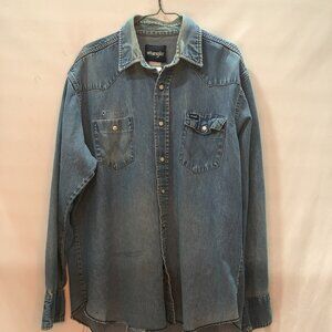 Distressed Wrangler Denim Shirt
